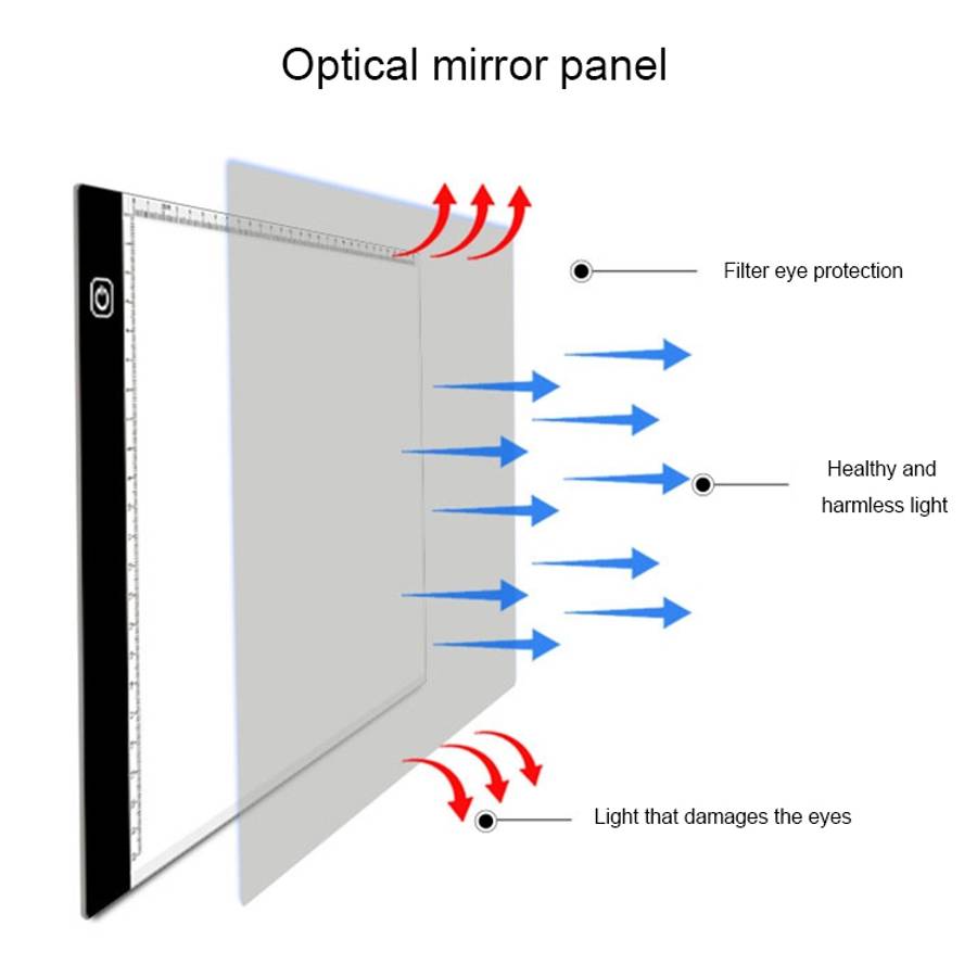 3.5W 5V LED USB Three Level of Brightness Dimmable A4 Acrylic Scale Copy Boards Anime Sketch Draw...