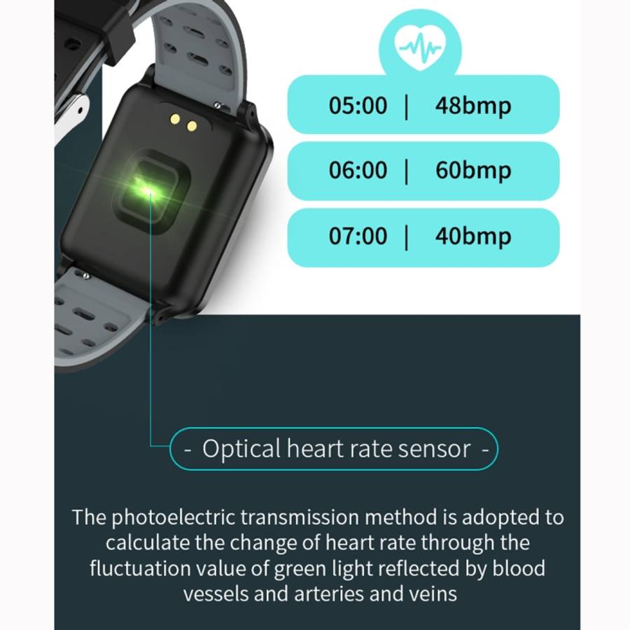 P2 1.3 inch IPS Color Screen IP67 Waterproof Smart Watch Wristband,Support Message Reminder / Hea...
