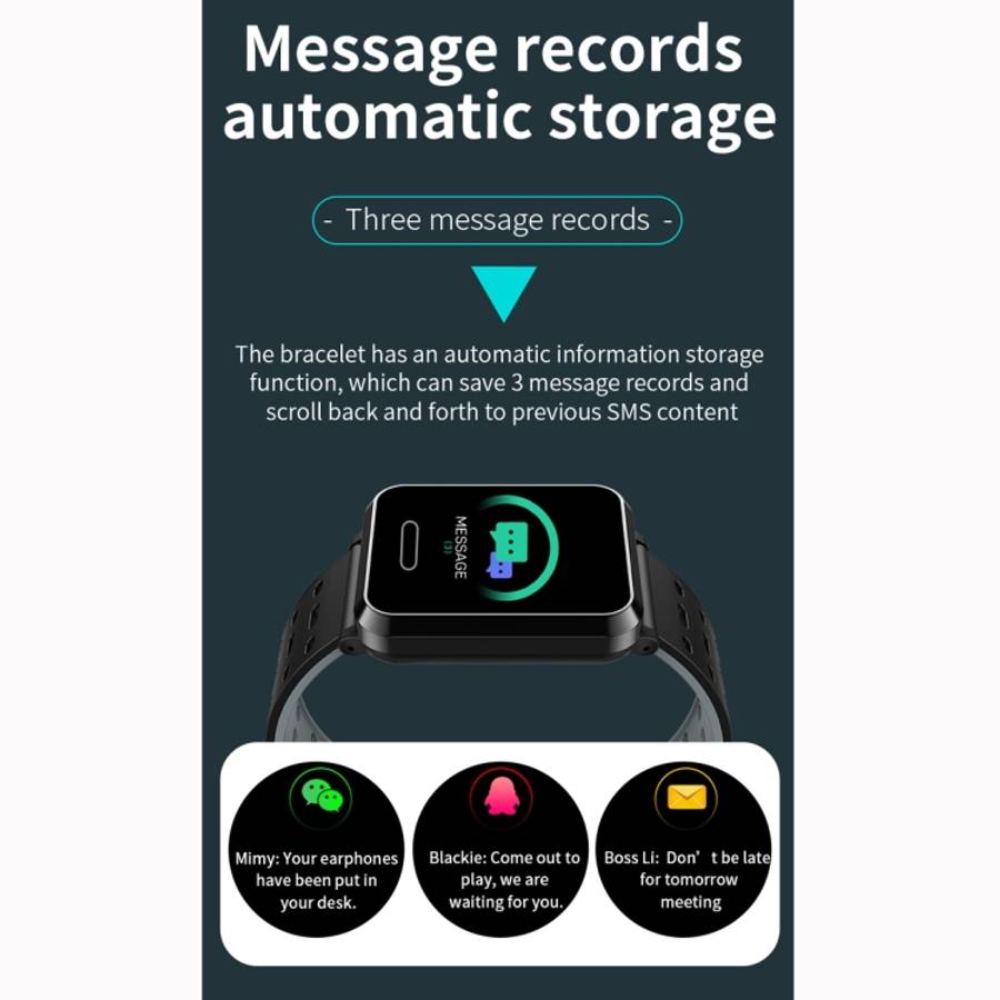 P2 1.3 inch IPS Color Screen IP67 Waterproof Smart Watch Wristband,Support Message Reminder / Hea...