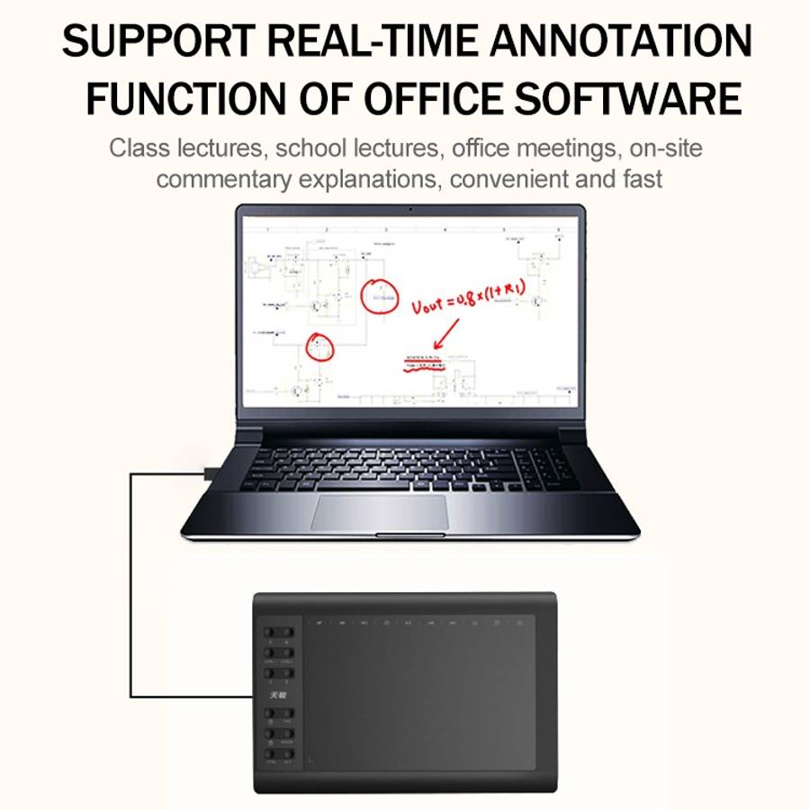 10Moons G10 Mobile Phone Tablet Computer Drawing Digital Screen with 8192 Passive Pen