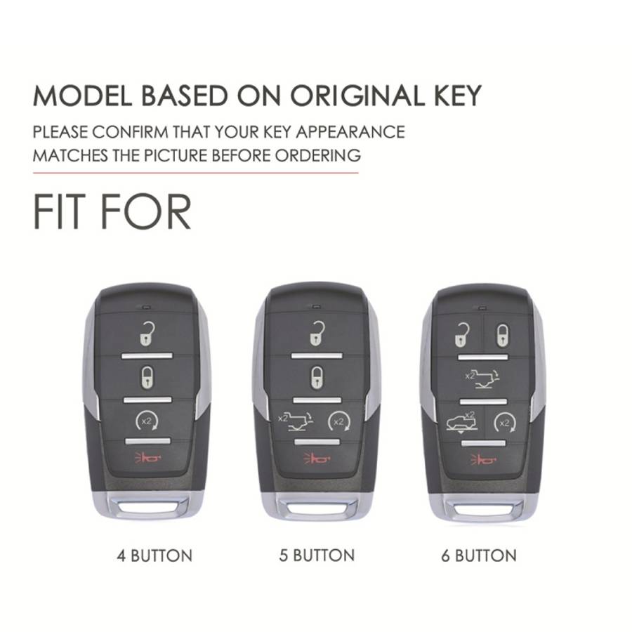 For Dodge Ram 4-button C161 Car Key Leather Protective Case, 4-button