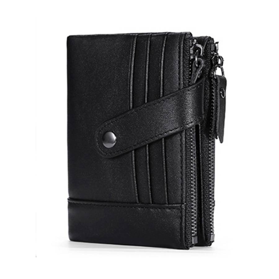 TP-196 Multi-functional Retro Cowhide Leather Multiple Card Slots Dual zipper RFID Wallet