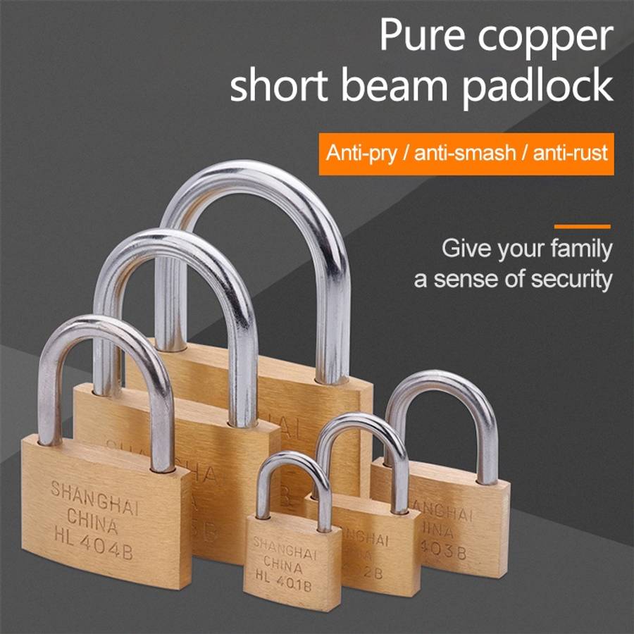 Copper Padlock Small Lock, Style: Short Lock Beam, 25mm Not Open