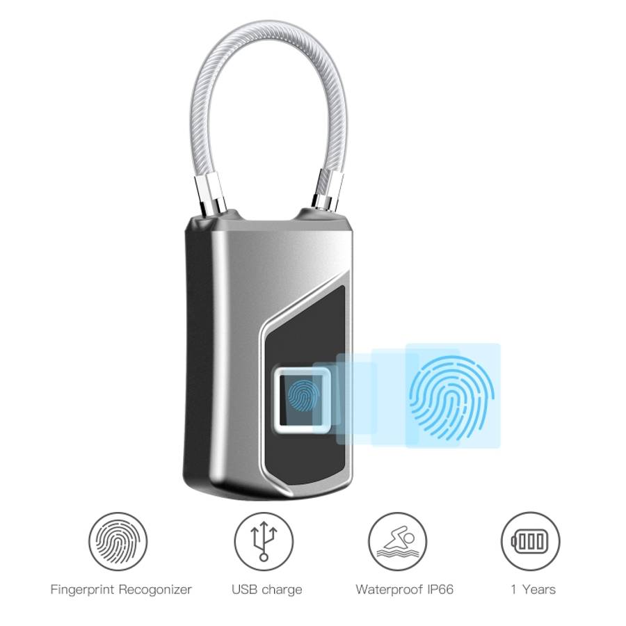 Anytek USB Charging Waterproof Anti-theft Non-password Electrically Intelligent Fingerprint Padlo...