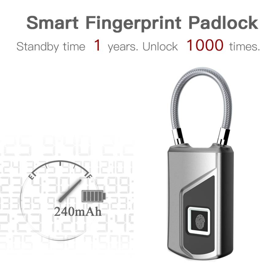 Anytek USB Charging Waterproof Anti-theft Non-password Electrically Intelligent Fingerprint Padlo...