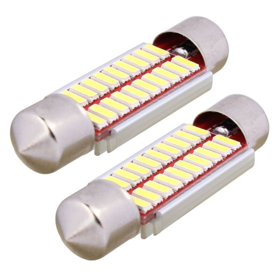 2 PCS Festoon 39mm 2W 200LM White Light 20 LED SMD 4014 Error Free License Plate Lights Car Light...