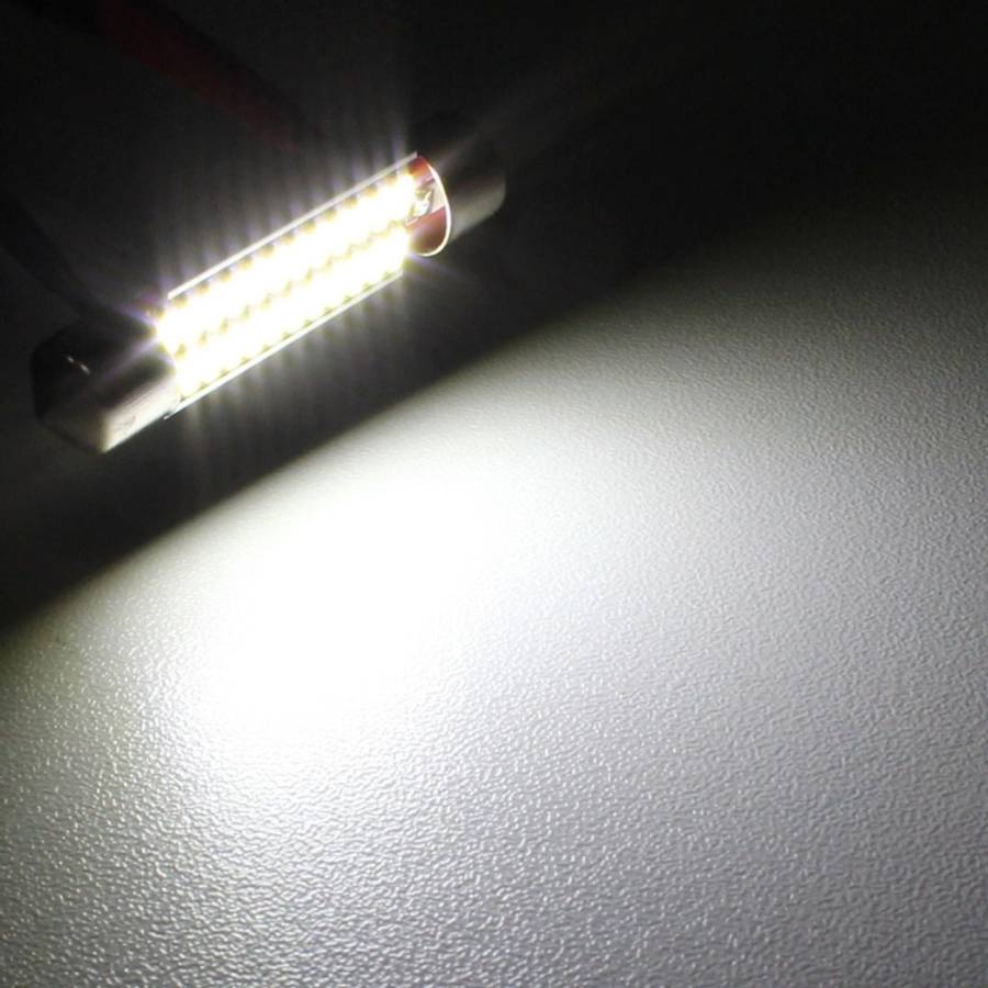 2 PCS 41mm 2W 240LM White Light 24 LED SMD 4014 Error Free License Plate Lights Car Light Bulb