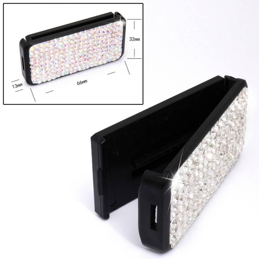 Car Seat Belts Crystal Clip Fixer Tightening Regulator, Crystal Black