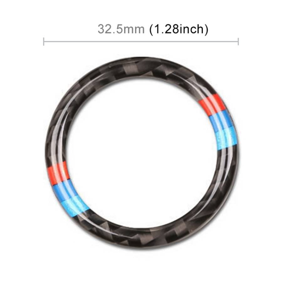 Car Carbon Fiber Soft Panel Engine Start Key Push Button Ring Trim Decorative Sticker for BMW E90...