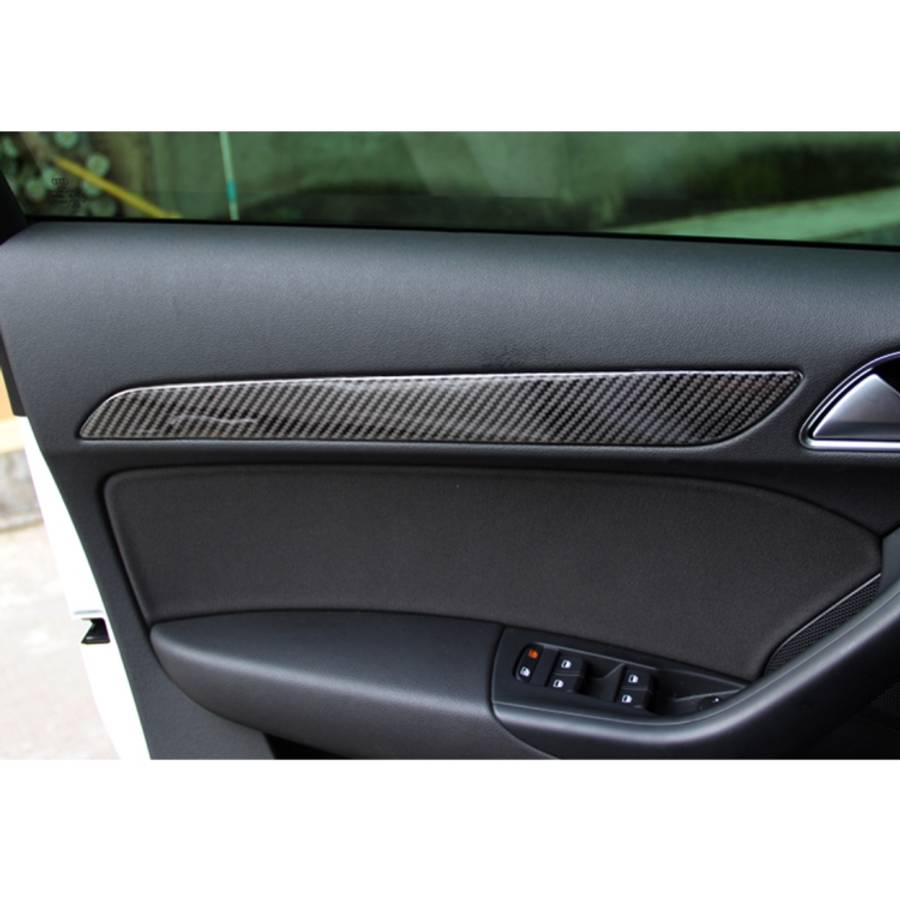 4 PCS Carbon Fibre Car Door Panel Decorative Sticker for Audi Q3 2013-2018