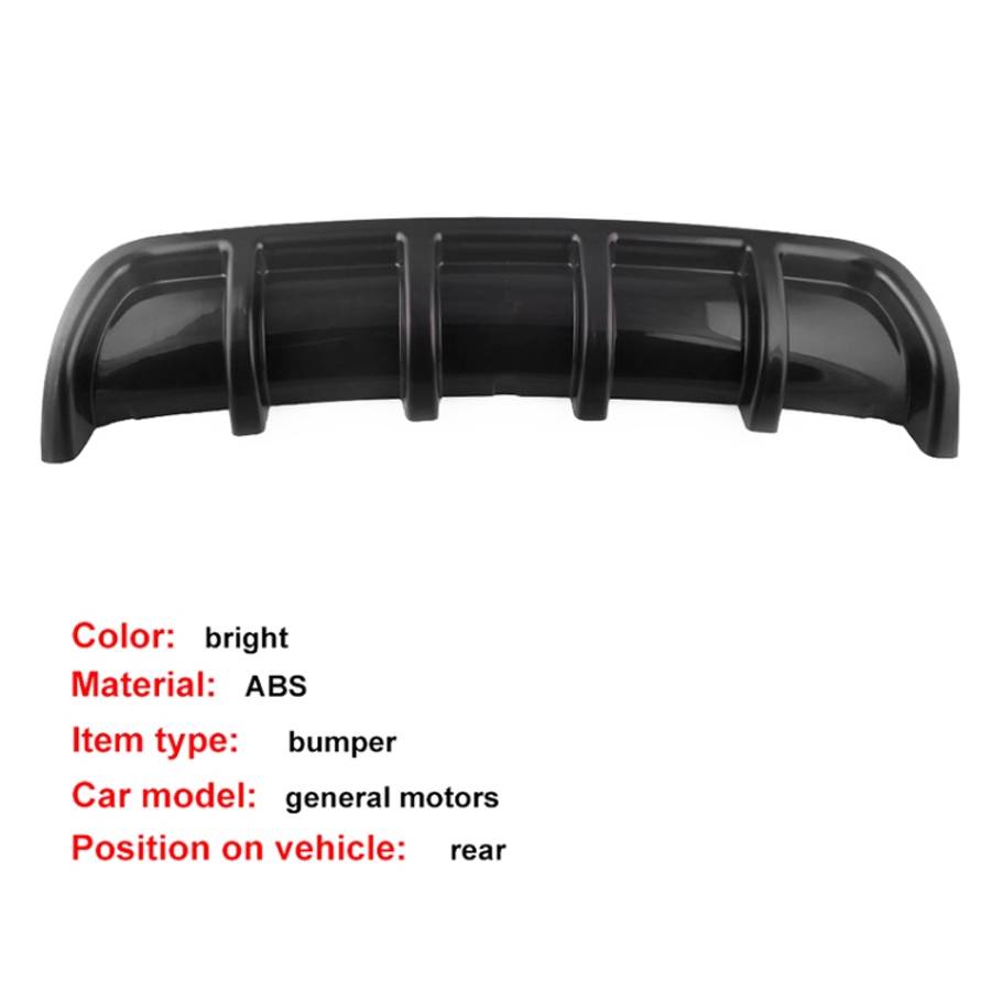 Universal Car Rear Bumper Lip Diffuser 6 Shark Fin Style Black ABS, Size: 67cm