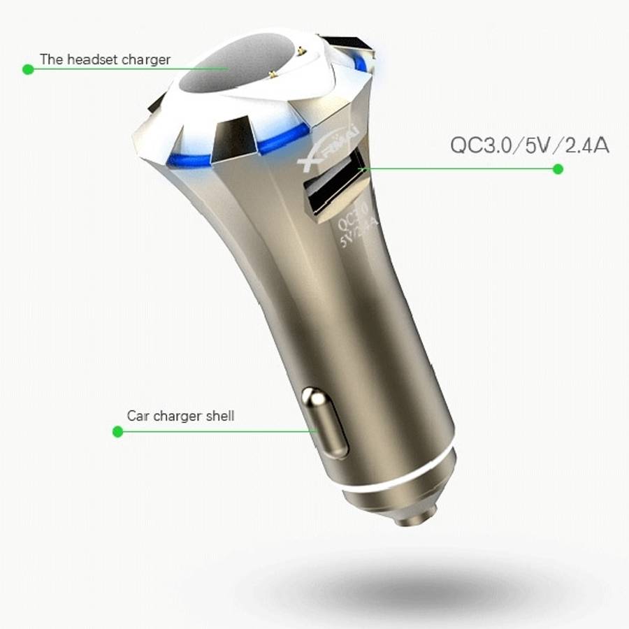 A8 3 in 1 Bluetooth Earphone &amp; Safety Hammer &amp; Car Charger, Support Hands-free Call &amp;...