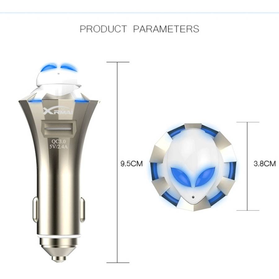 A8 3 in 1 Bluetooth Earphone &amp; Safety Hammer &amp; Car Charger, Support Hands-free Call &amp;...