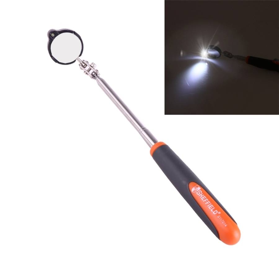 Retractable Vehicle Car Chassis Telescoping Inspection Mirror with 1 PCS 3mm LED Light, Mirror Di...