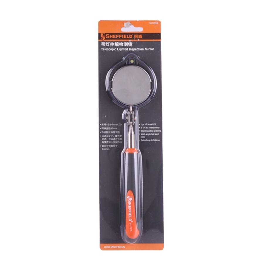Retractable Vehicle Car Chassis Telescoping Inspection Mirror with 1 PCS 3mm LED Light, Mirror Di...