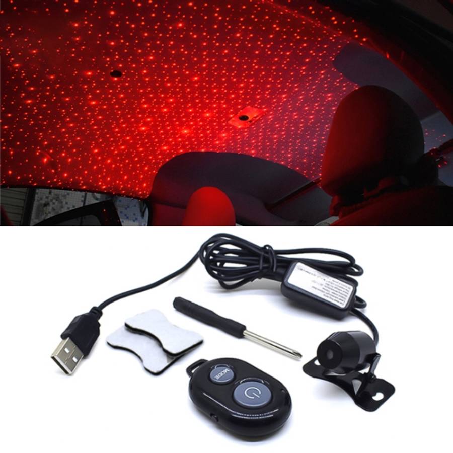 5V Roof Ceiling Decoration Red Light Star Night Lights Starry Sky Atmosphere Lamp Projector with ...