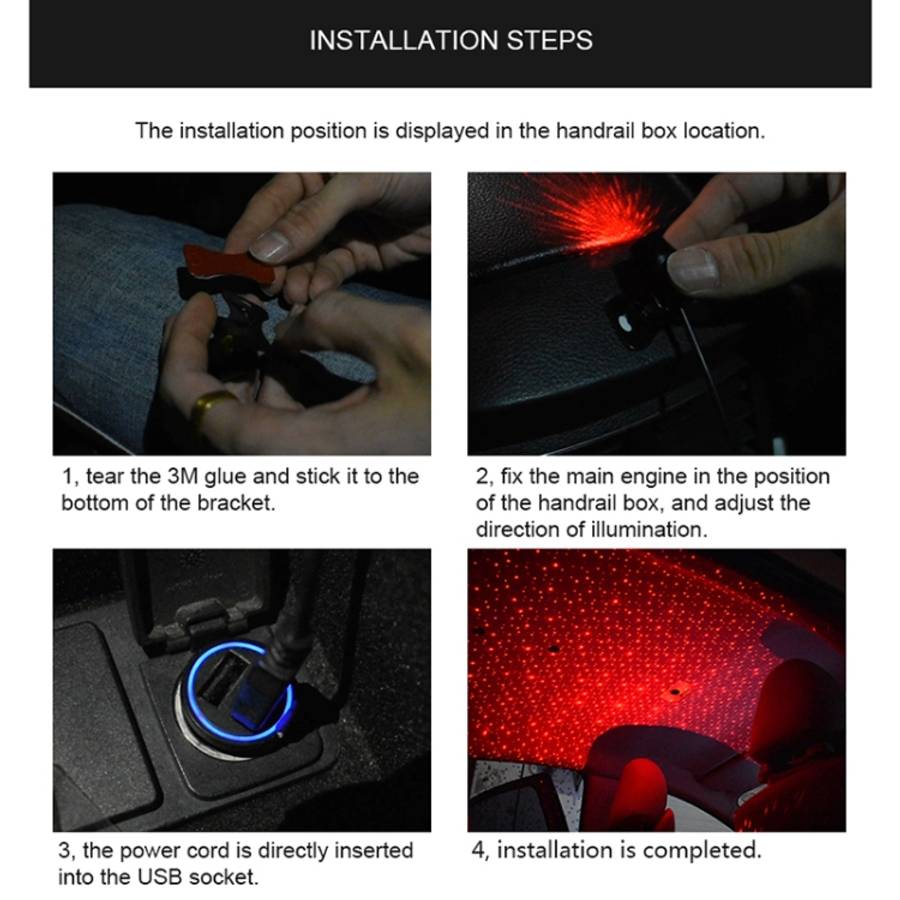 5V Roof Ceiling Decoration Red Light Star Night Lights Starry Sky Atmosphere Lamp Projector with ...