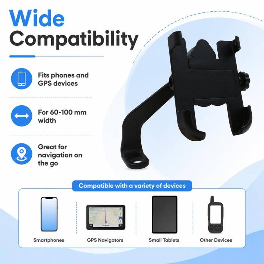Motorcycle Rear View Mirror Aluminum Alloy Phone Bracket, Suitable for 60-100mm Device, Rear View...