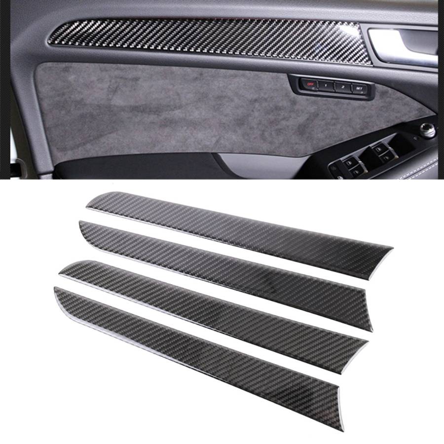 4 PCS Car Carbon Fiber Inner Door Panel Decorative Sticker for Audi A4L / A5 / Q5 2009-2016