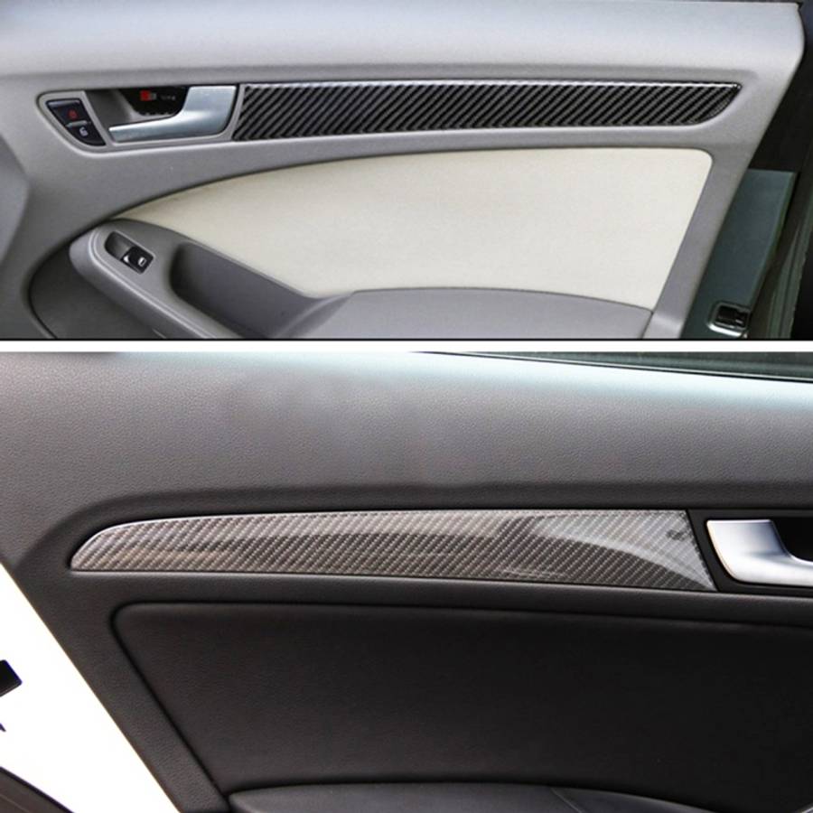 4 PCS Car Carbon Fiber Inner Door Panel Decorative Sticker for Audi A4L / A5 / Q5 2009-2016