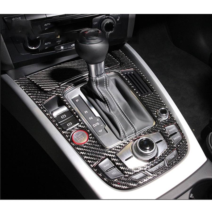 2 PCS Car Carbon Fiber Gear Panel Decorative Sticker for Audi A4L / A5 / Q5 2009-2016