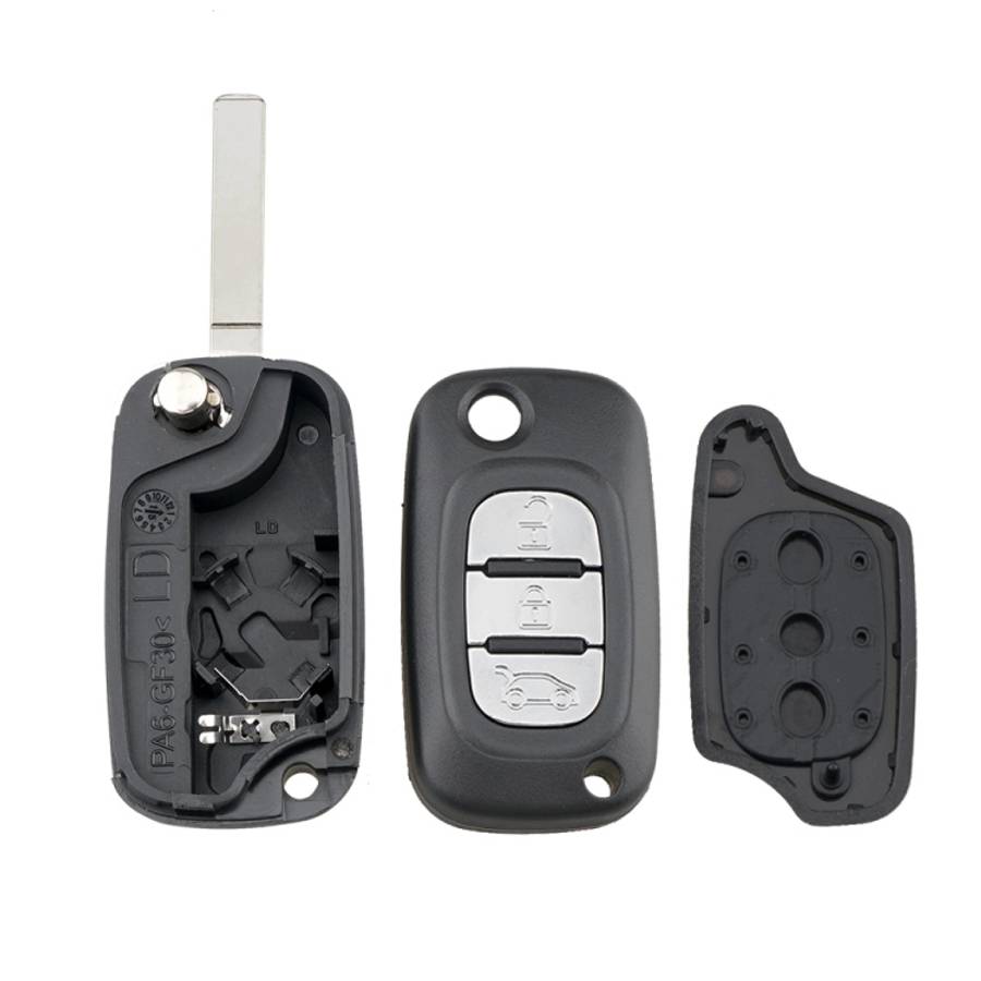 For RENAULT Clio / Megane / Kangoo / Modus Car Keys Replacement 3 Buttons Car Key Case with Folda...