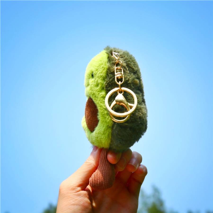 Cute Fruit Jewelry Plush Cartoon Anthropomorphic Avocado Key Ring