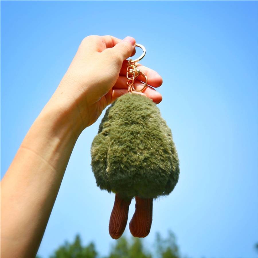 Cute Fruit Jewelry Plush Cartoon Anthropomorphic Avocado Key Ring