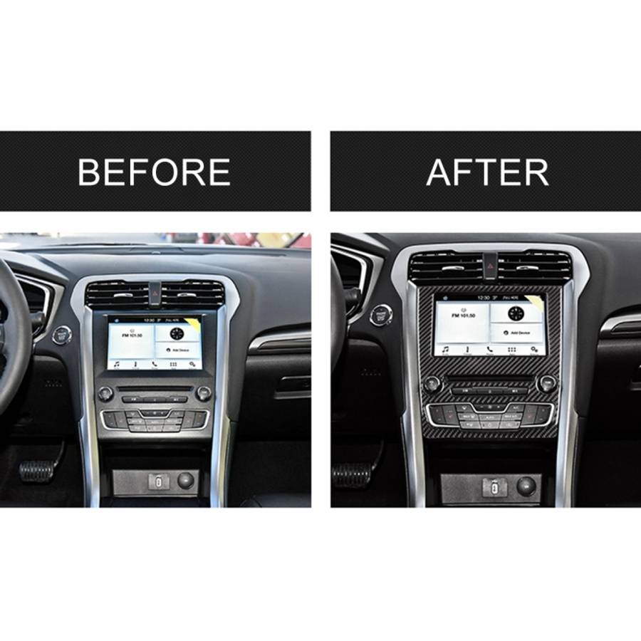 Car Carbon Fiber Central Control Panel Decorative Sticker for Ford New Mondeo 2013-2019