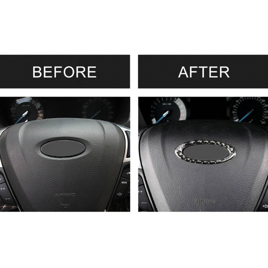 Car Carbon Fiber Steering Wheel Frame Decorative Sticker for Ford New Mondeo 2013-2019