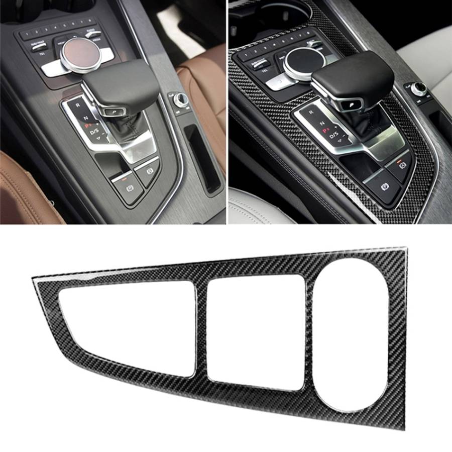 Car Carbon Fiber Gear Position Panel Decorative Sticker for Audi 2017-2018 A4L / 2017-2018 A5 / 2...