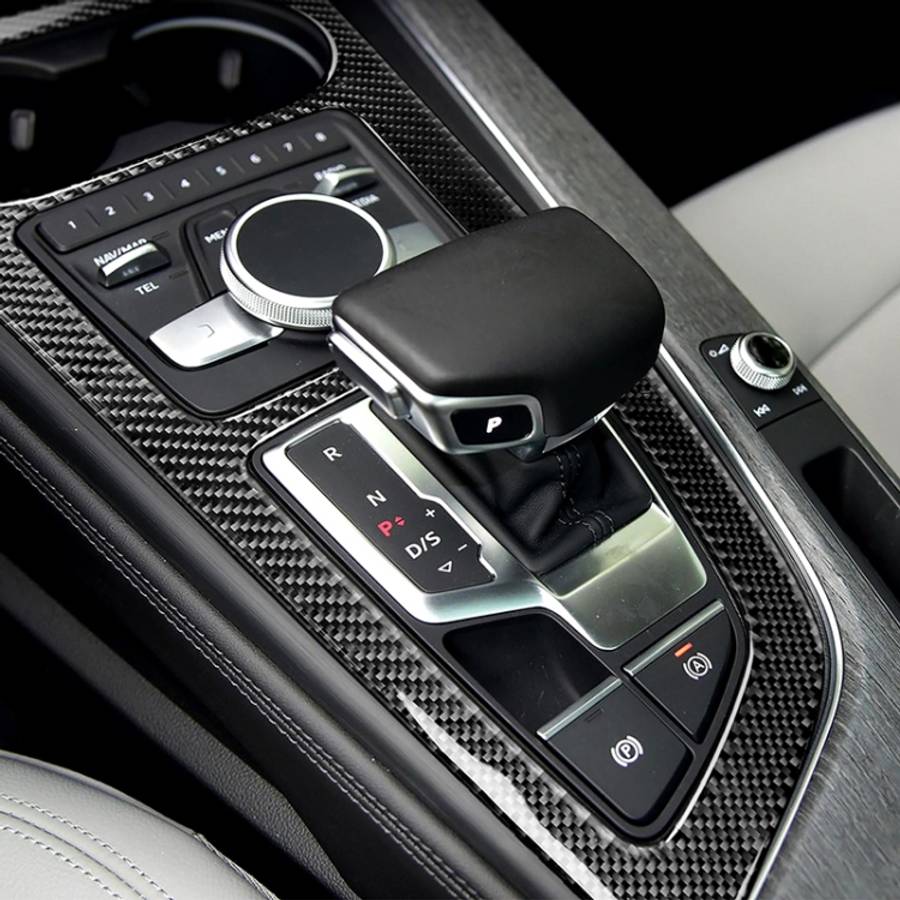 Car Carbon Fiber Gear Position Panel Decorative Sticker for Audi 2017-2018 A4L / 2017-2018 A5 / 2...