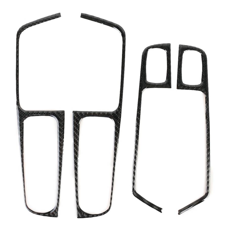 4 PCS Carbon Fiber Car Window Button Panel Decorative Sticker for Porsche Macan