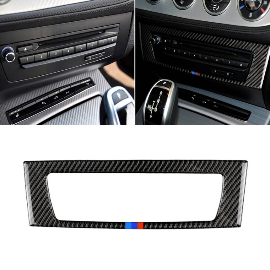 Car Carbon Fiber Central Control CD Panel Three Color Decorative Sticker for BMW Z4 2009-2015