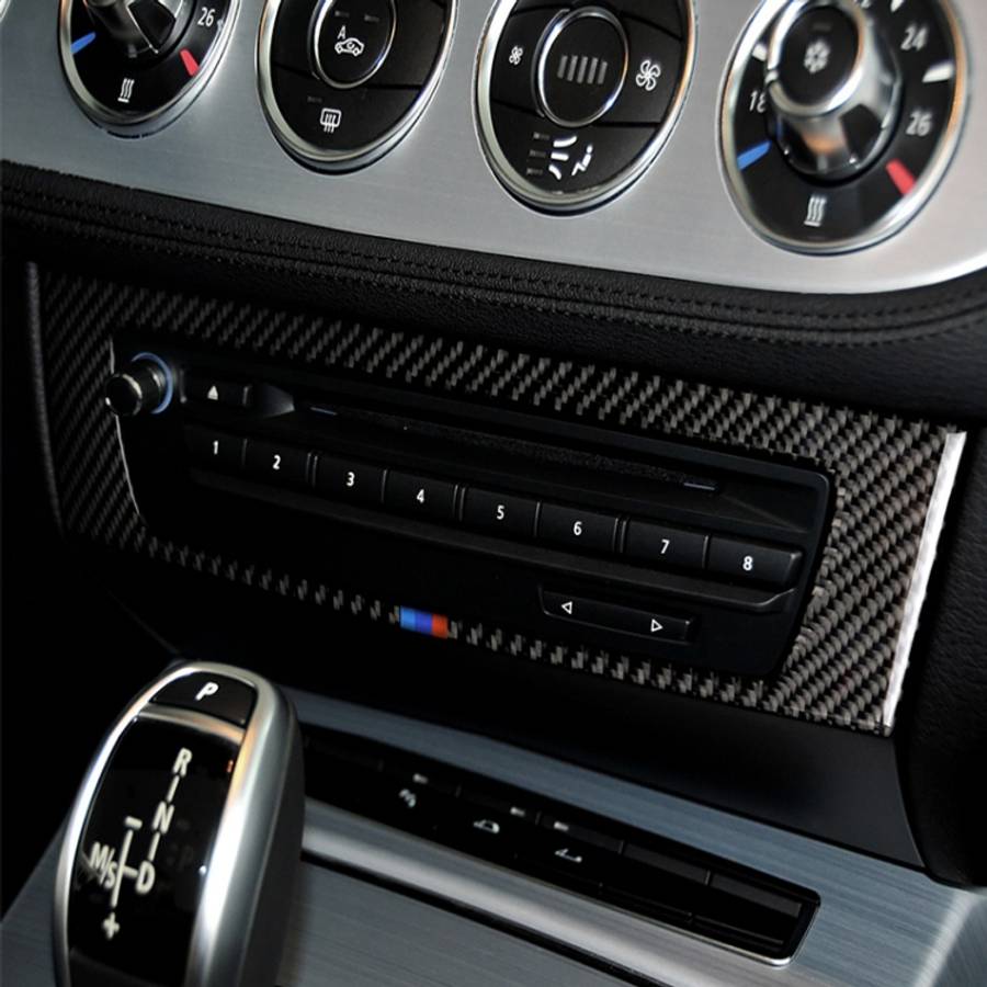 Car Carbon Fiber Central Control CD Panel Three Color Decorative Sticker for BMW Z4 2009-2015