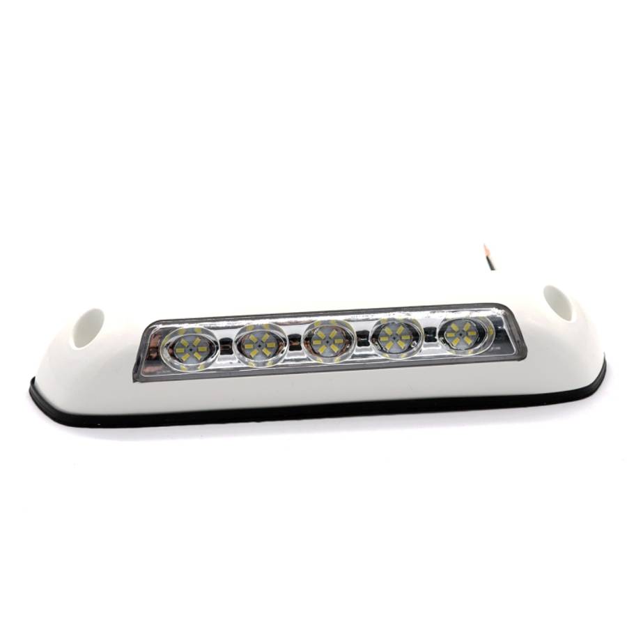 DC 12V 2.6W 6000K IP67 Marine RV Waterproof LED Stair Deck Dome Light Ceiling  Lamp, White Shell ...