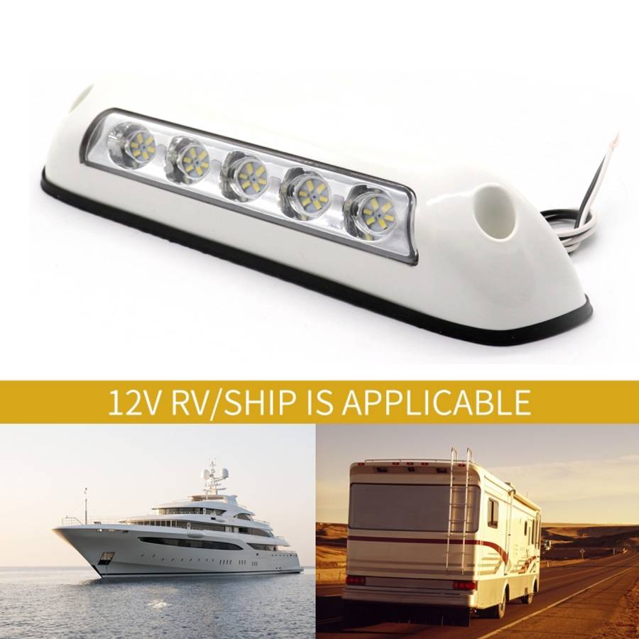 DC 12V 2.6W 6000K IP67 Marine RV Waterproof LED Stair Deck Dome Light Ceiling  Lamp, White Shell ...