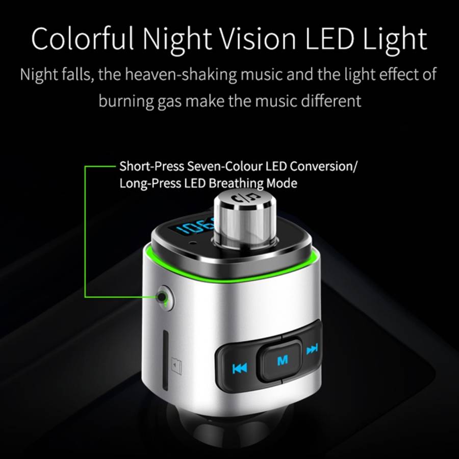 BC42 Bluetooth 5.0 Multi-function Car Colorful Atmosphere Lamp MP3 Player, Support TF Card &amp; ...