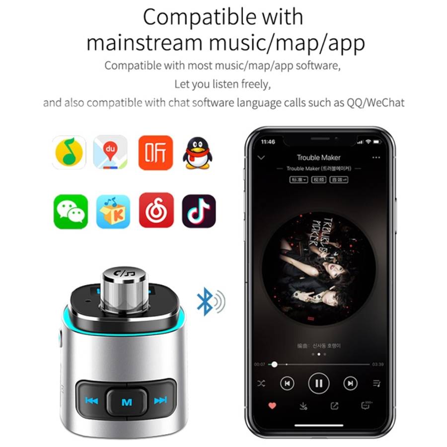 BC42 Bluetooth 5.0 Multi-function Car Colorful Atmosphere Lamp MP3 Player, Support TF Card &amp; ...