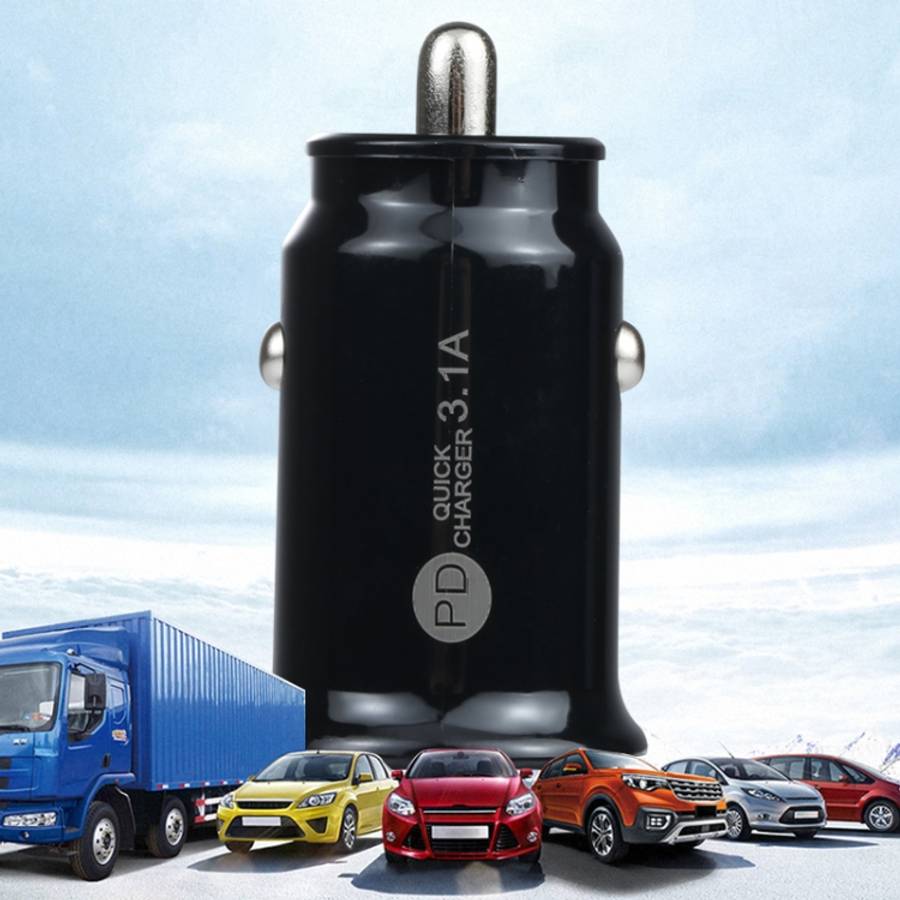 TE-339PD 3.1A PD USB-C / Type-C + USB Interface Mini Fast Charging Car Charger