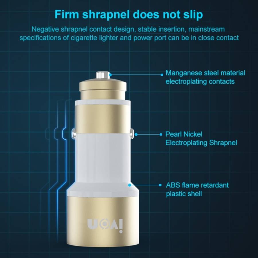 IVON CC33 36W 6A Dual QC 3.0 USB Full Metal Car Charger