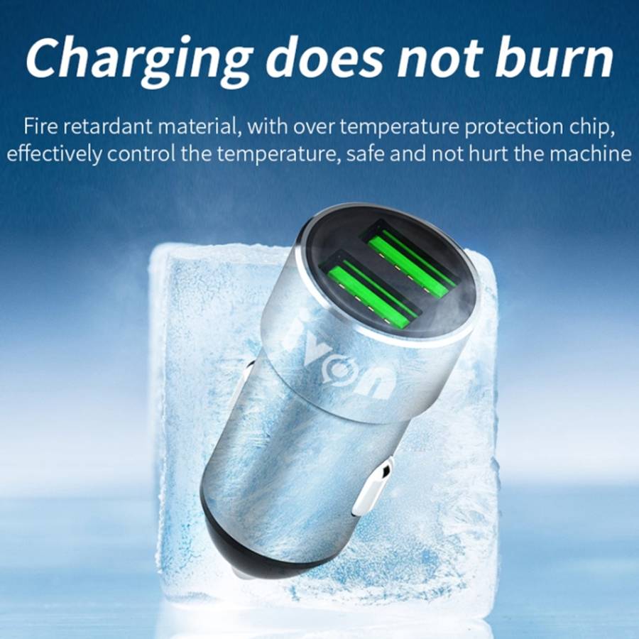 IVON CC38 2.4A Dual USB Car Charger + 1m USB to USB-C / Type-C Fast Charge Data Cable Set