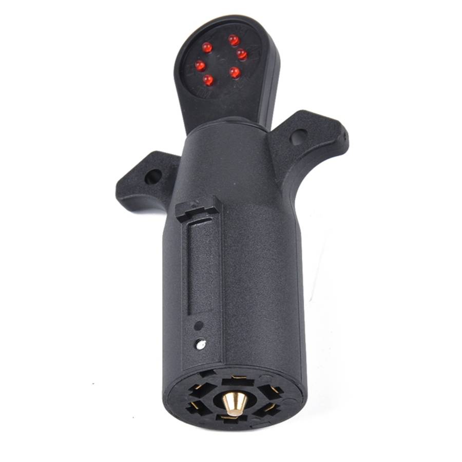12V 7-Way Blade Trailer Light Wiring Circuit Tester Round Adapter 7 Pin US Plug Signal Tester