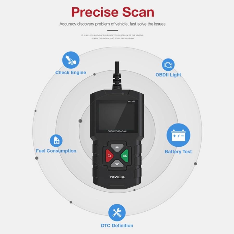 YA201 Car Mini Code Reader OBD2 Fault Detector Diagnostic Tool
