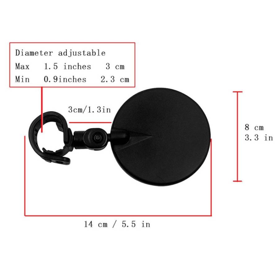 Universal 360 Rotate Adjustable Bicycle Rearview Handlebar Wide-angle Convex Mirror Cycling Rear ...