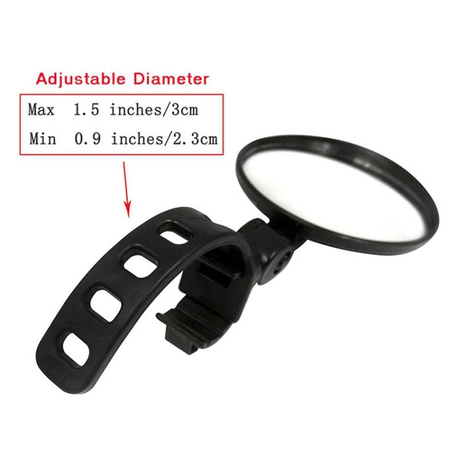 Universal 360 Rotate Adjustable Bicycle Rearview Handlebar Wide-angle Convex Mirror Cycling Rear ...