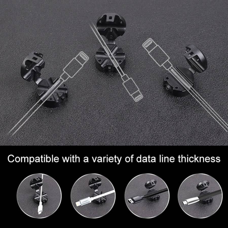 Car Carbon Fiber Magnetic Clamp Cable Storage Box Creative Desktop Hub Organizer