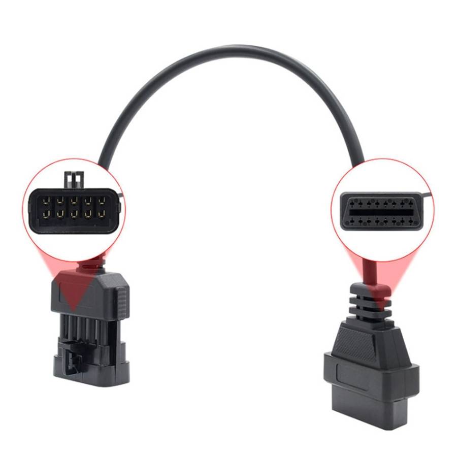 10Pin to 16Pin Car OBD2 Conversion Cable OBDII Diagnostic Adapter Cable for Opel