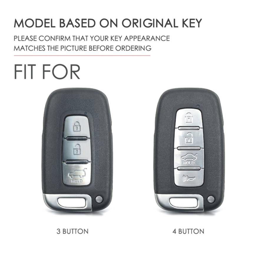 Hallmo Car Cowhide Leather Key Protective Cover Key Case for KIA K2 / K3 / K5 4-button, For KIA K...