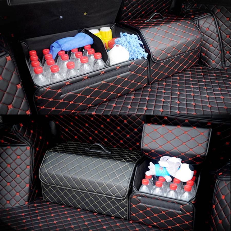 Car Trunk Foldable Storage Box, Checkered Middle Size: 40 x 32 x 30cm, Checkered 40 x 32 x 30cm (...